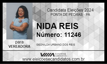 Candidato NIDA REIS 2024 - PONTA DE PEDRAS - Eleições