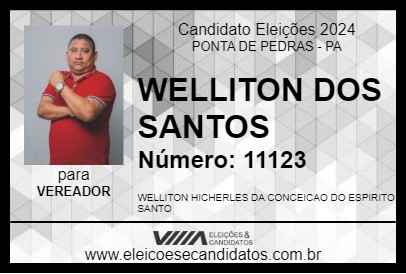 Candidato WELLITON DOS SANTOS 2024 - PONTA DE PEDRAS - Eleições