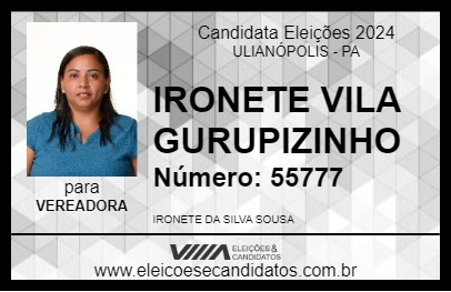 Candidato IRONETE VILA GURUPIZINHO 2024 - ULIANÓPOLIS - Eleições