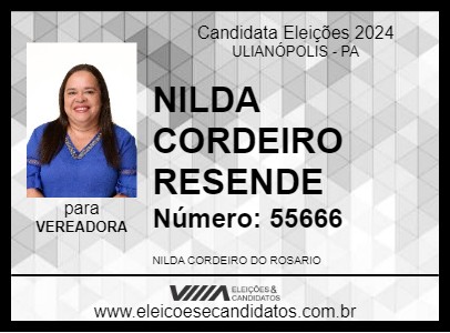 Candidato NILDA CORDEIRO RESENDE 2024 - ULIANÓPOLIS - Eleições