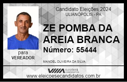 Candidato ZE POMBA DA AREIA BRANCA 2024 - ULIANÓPOLIS - Eleições