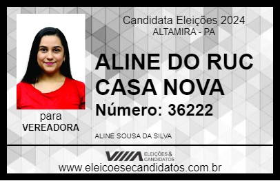 Candidato ALINE DO RUC CASA NOVA 2024 - ALTAMIRA - Eleições