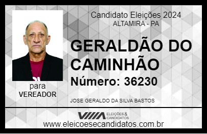 Candidato GERALDÃO DO CAMINHÃO 2024 - ALTAMIRA - Eleições