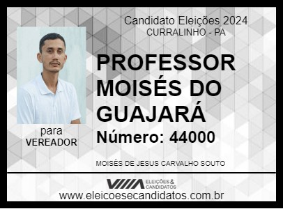 Candidato PROFESSOR MOISÉS DO GUAJARÁ 2024 - CURRALINHO - Eleições