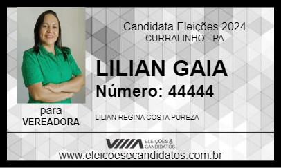 Candidato LILIAN GAIA 2024 - CURRALINHO - Eleições