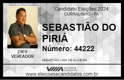 Candidato SEBASTIÃO DO PIRIÁ 2024 - CURRALINHO - Eleições