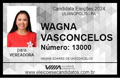 Candidato WAGNA VASCONCELOS 2024 - ULIANÓPOLIS - Eleições