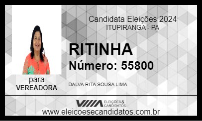 Candidato RITINHA 2024 - ITUPIRANGA - Eleições