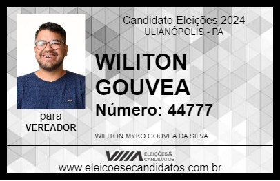 Candidato WILITON GOUVEA 2024 - ULIANÓPOLIS - Eleições