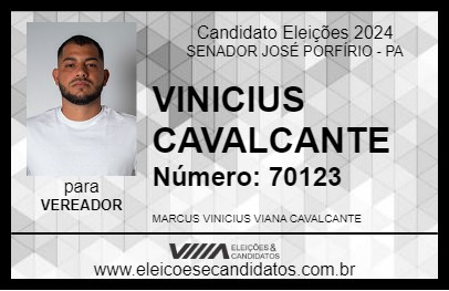 Candidato VINICIUS CAVALCANTE 2024 - SENADOR JOSÉ PORFÍRIO - Eleições