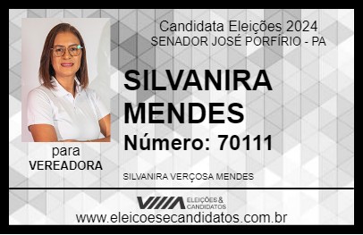 Candidato SILVANIRA MENDES 2024 - SENADOR JOSÉ PORFÍRIO - Eleições