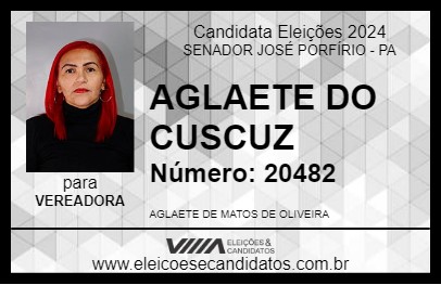 Candidato AGLAETE DO CUSCUZ 2024 - SENADOR JOSÉ PORFÍRIO - Eleições