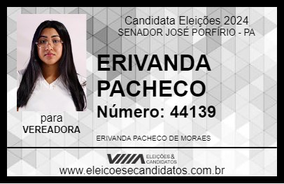 Candidato ERIVANDA PACHECO 2024 - SENADOR JOSÉ PORFÍRIO - Eleições