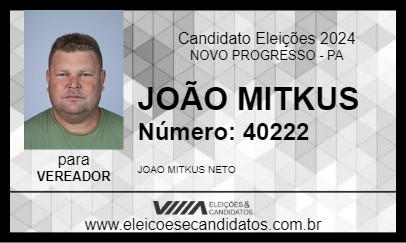 Candidato JOÃO MITKUS 2024 - NOVO PROGRESSO - Eleições