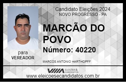 Candidato MARCÃO DO POVO 2024 - NOVO PROGRESSO - Eleições