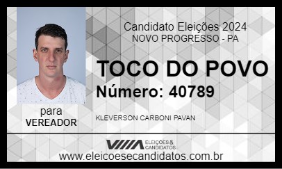 Candidato TOCO DO POVO 2024 - NOVO PROGRESSO - Eleições