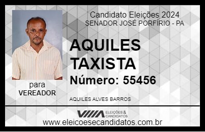 Candidato AQUILES TAXISTA 2024 - SENADOR JOSÉ PORFÍRIO - Eleições