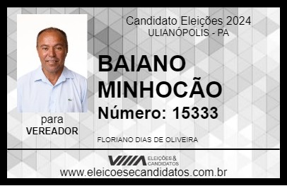 Candidato BAIANO MINHOCÃO 2024 - ULIANÓPOLIS - Eleições