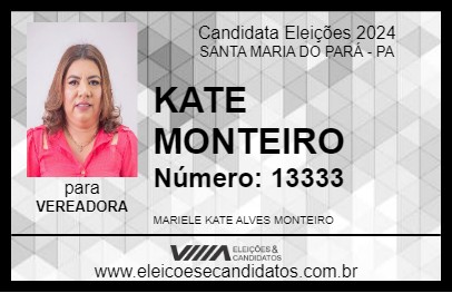 Candidato KATE MONTEIRO 2024 - SANTA MARIA DO PARÁ - Eleições