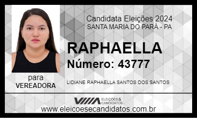 Candidato RAPHAELLA 2024 - SANTA MARIA DO PARÁ - Eleições