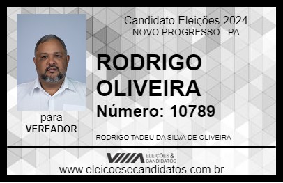 Candidato RODRIGO OLIVEIRA 2024 - NOVO PROGRESSO - Eleições