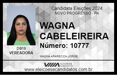 Candidato WAGNA CABELEIREIRA 2024 - NOVO PROGRESSO - Eleições