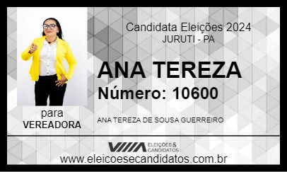 Candidato ANA TEREZA 2024 - JURUTI - Eleições