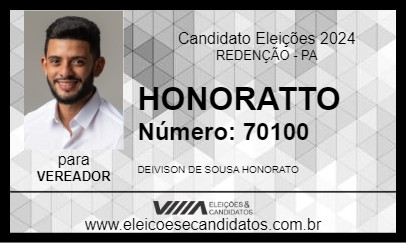 Candidato HONORATTO 2024 - REDENÇÃO - Eleições