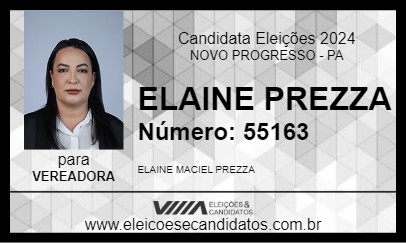 Candidato ELAINE PREZZA 2024 - NOVO PROGRESSO - Eleições