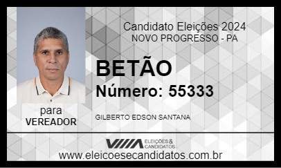 Candidato BETÃO 2024 - NOVO PROGRESSO - Eleições