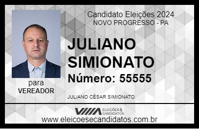 Candidato JULIANO SIMIONATO 2024 - NOVO PROGRESSO - Eleições