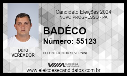 Candidato BADÉCO 2024 - NOVO PROGRESSO - Eleições