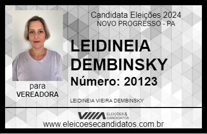 Candidato LEIDINEIA DEMBINSKY 2024 - NOVO PROGRESSO - Eleições