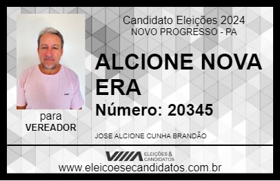 Candidato ALCIONE NOVA ERA 2024 - NOVO PROGRESSO - Eleições