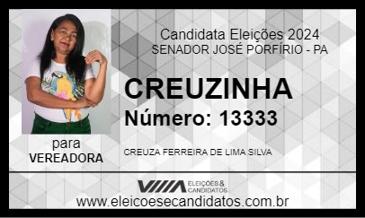 Candidato CREUZINHA 2024 - SENADOR JOSÉ PORFÍRIO - Eleições