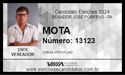 Candidato MOTA 2024 - SENADOR JOSÉ PORFÍRIO - Eleições