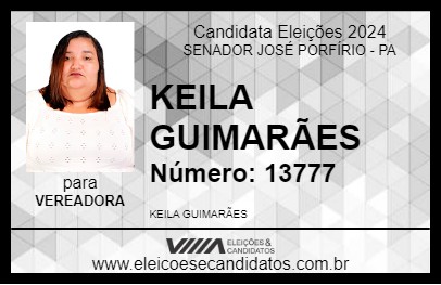 Candidato KEILA GUIMARÃES 2024 - SENADOR JOSÉ PORFÍRIO - Eleições