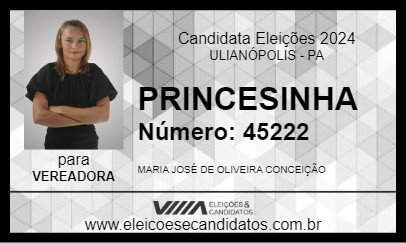 Candidato PRINCESINHA 2024 - ULIANÓPOLIS - Eleições