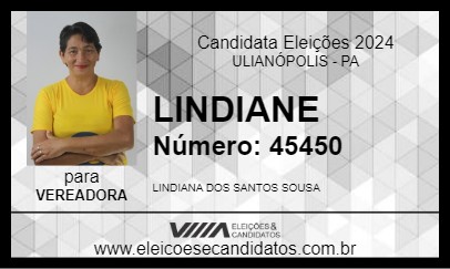 Candidato LINDIANE 2024 - ULIANÓPOLIS - Eleições