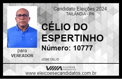 Candidato CELIO DO ESPETINHO 2024 - TAILÂNDIA - Eleições