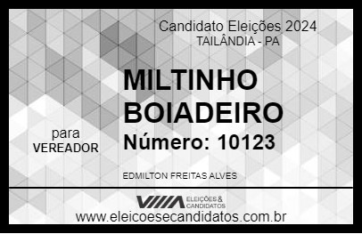 Candidato MILTINHO BOIADEIRO  2024 - TAILÂNDIA - Eleições