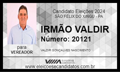 Candidato IRMÃO VALDIR 2024 - SÃO FÉLIX DO XINGU - Eleições