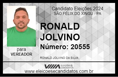 Candidato RONALD JOLVINO 2024 - SÃO FÉLIX DO XINGU - Eleições