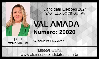 Candidato VAL AMADA 2024 - SÃO FÉLIX DO XINGU - Eleições