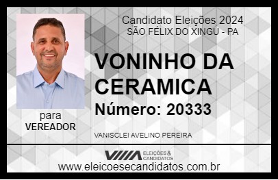 Candidato VONINHO DA CERAMICA 2024 - SÃO FÉLIX DO XINGU - Eleições