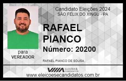 Candidato RAFAEL PIANCO 2024 - SÃO FÉLIX DO XINGU - Eleições