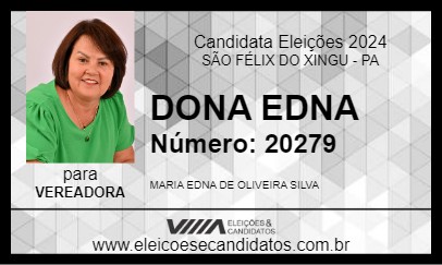 Candidato DONA EDNA 2024 - SÃO FÉLIX DO XINGU - Eleições