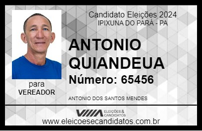 Candidato ANTONIO QUIANDEUA 2024 - IPIXUNA DO PARÁ - Eleições