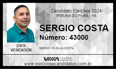 Candidato SERGIO COSTA 2024 - IPIXUNA DO PARÁ - Eleições