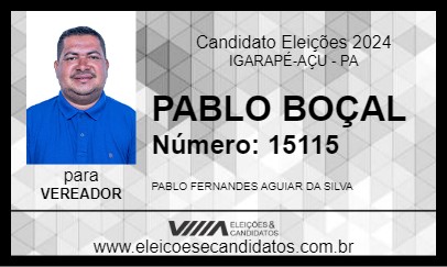 Candidato PABLO BOÇAL 2024 - IGARAPÉ-AÇU - Eleições